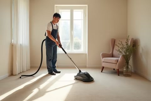Professional carpet cleaning with steam extraction